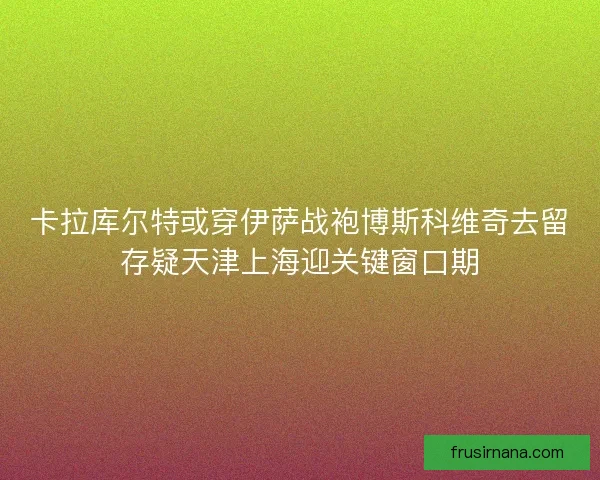 卡拉库尔特或穿伊萨战袍博斯科维奇去留存疑天津上海迎关键窗口期